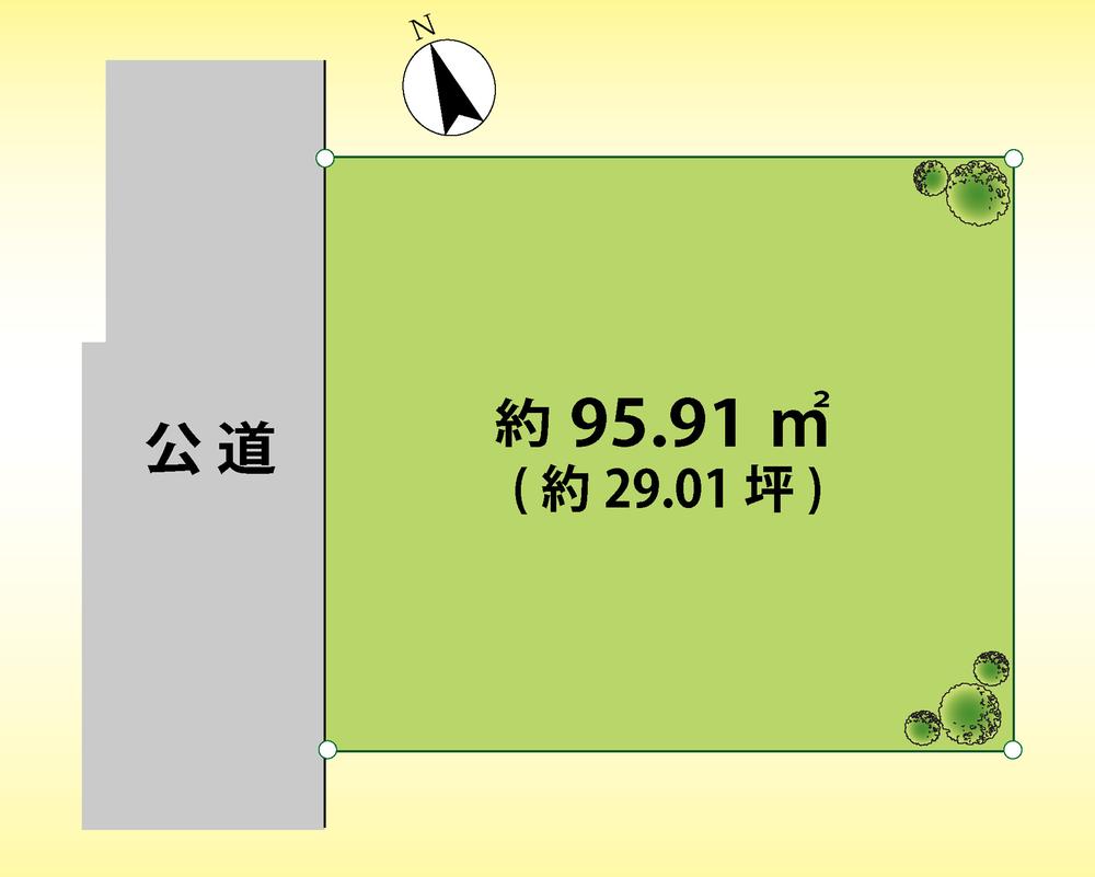 Compartment figure. Land price 30,900,000 yen, Land area 95.91 sq m