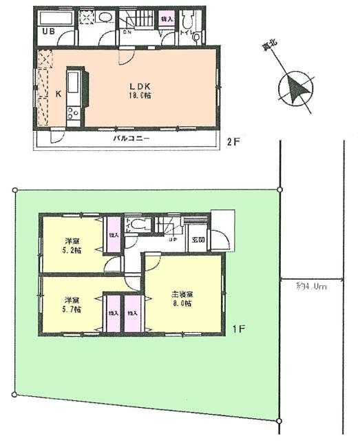 Floor plan. 48 million yen, 3LDK, Land area 107.22 sq m , Building area 85.32 sq m