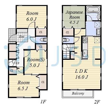 Floor plan. 59,800,000 yen, 3LDK+S, Land area 96.23 sq m , Building area 90.25 sq m