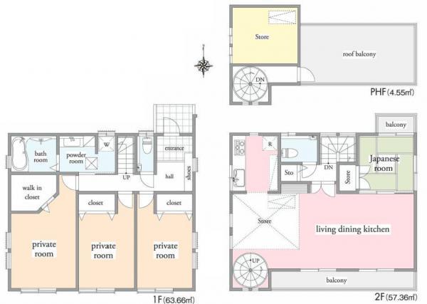 Floor plan. 83,800,000 yen, 4LDK, Land area 132.24 sq m , Building area 125.57 sq m