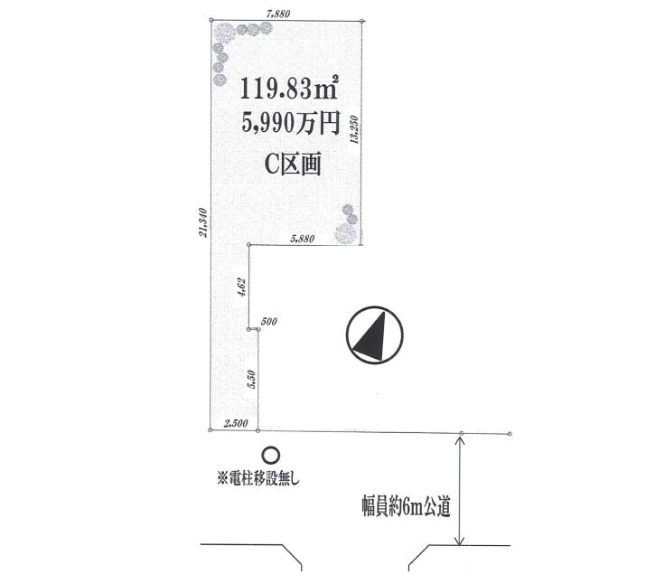 Compartment figure. Land price 59,900,000 yen, Land area 119.83 sq m