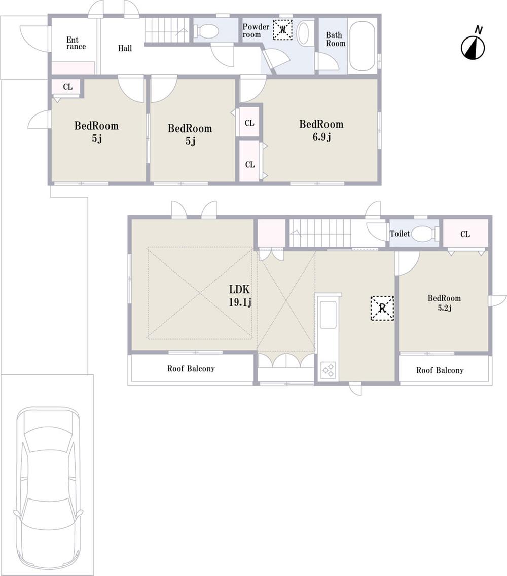 Floor plan. 70,400,000 yen, 3LDK + S (storeroom), Land area 104.08 sq m , Building area 94.4 sq m