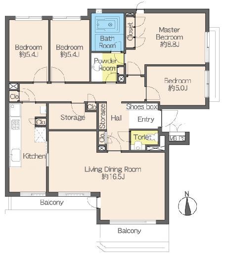 Floor plan. 4LDK + S (storeroom), Price 37,800,000 yen, Footprint 114.65 sq m , Balcony area 10.12 sq m