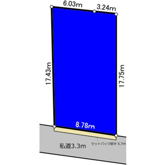Compartment figure. Land price 100 million 7.5 million yen, Land area 157.04 sq m   [Site plan]  ※ It is not in the survey map