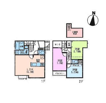Floor plan. 47,800,000 yen, 3LDK, Land area 80 sq m , Building area 82.38 sq m
