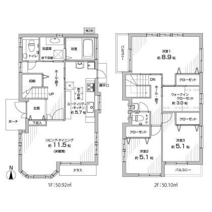 Floor plan. 98 million yen, 3LDK, Land area 101.47 sq m , Building area 101.02 sq m