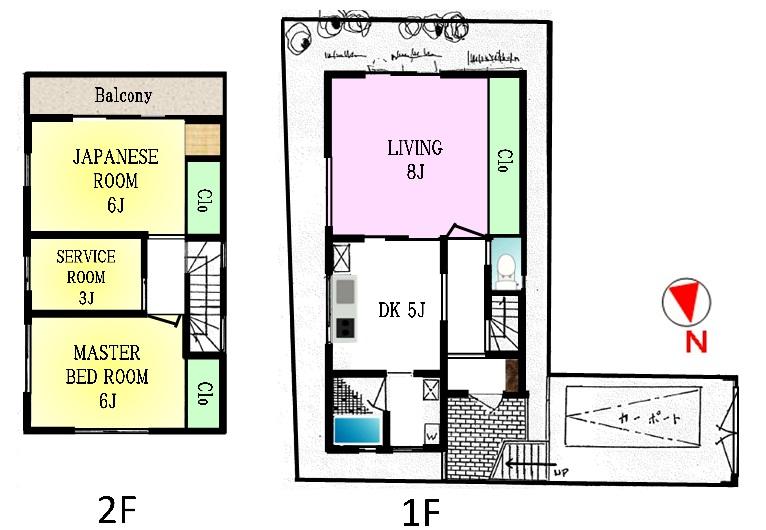 Floor plan. 44,800,000 yen, 3LDK, Land area 85.9 sq m , Building area 68.8 sq m