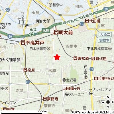 Local guide map. Inokashira "Higashimatsubara" station 6-minute walk Keio "Meidaimae" station 9 minute walk