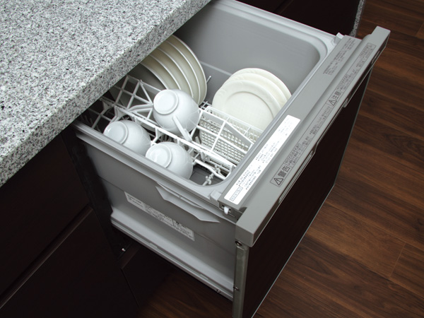 Kitchen.  [Built-in dishwasher] Compact design that is integrated with the cabinet. High water-saving and health effects, Also it reduces the time and effort of cleaning up.