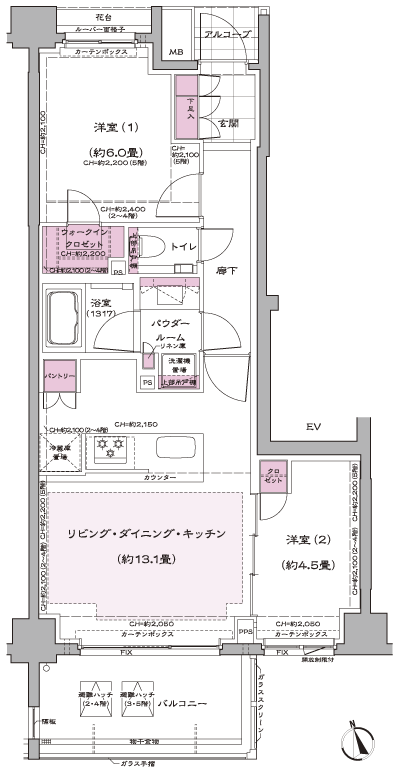 Floor: 2LDK + WIC, the occupied area: 55 sq m, Price: TBD