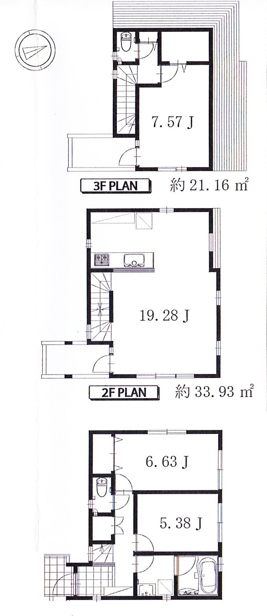 Floor plan. 54,800,000 yen, 3LDK, Land area 83.05 sq m , Building area 91.83 sq m