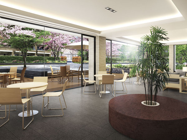 Shared facilities.  [Terrace lounge] (Rendering)