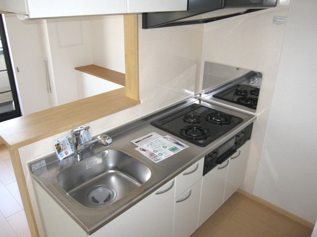 Kitchen. System kitchen dishes Easy three-necked gas