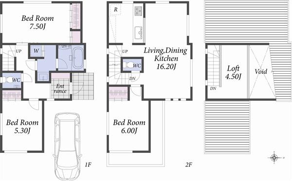 Building plan example (floor plan). Reference plan floor plan 14.5 million yen ・ 82.46 sq m ・ A Building