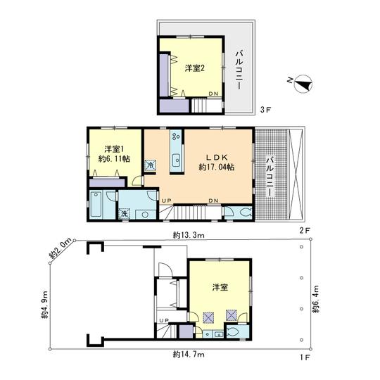 Floor plan. 95,800,000 yen, 3LDK, Land area 93.62 sq m , Building area 92.75 sq m floor plan