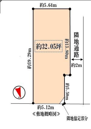 Compartment figure. Land price 59,800,000 yen, Land area 105.97 sq m
