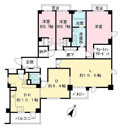 Floor plan. 3LDK + 2S (storeroom), Price 94,800,000 yen, Footprint 148.91 sq m , Balcony area 10.5 sq m