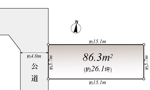 Compartment figure. Land price 44,900,000 yen, Land area 86.3 sq m compartment view