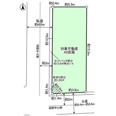 Compartment figure. Land plots [A2 compartment] Southwest corner lot