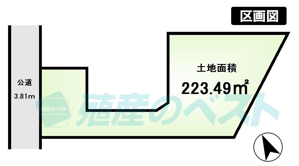Compartment figure. Land price 72,330,000 yen, Land area 223.49 sq m