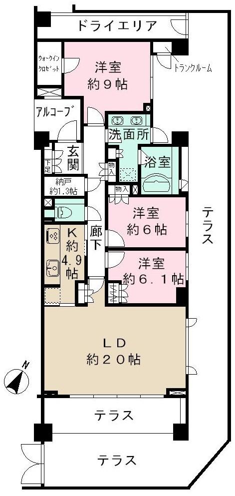 Floor plan. 3LDK + S (storeroom), Price 85,800,000 yen, Footprint 107.38 sq m