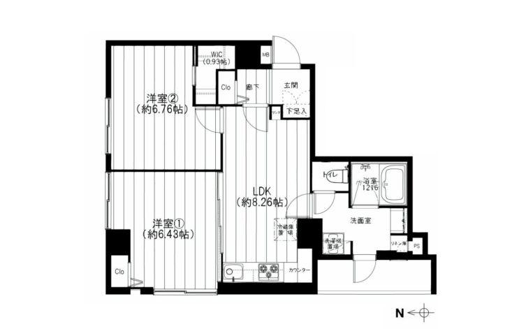 Floor plan. 2LDK, Price 25,900,000 yen, Occupied area 53.31 sq m , Balcony area 3.03 sq m