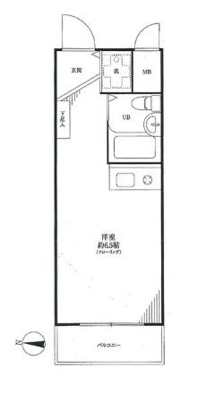 Floor plan. Price 8.8 million yen, Occupied area 16.95 sq m , Balcony area 2.4 sq m