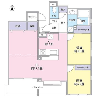 Floor plan. South ・ East corner room, The top floor of the three-storey, Sunshine ・ Ventilation good!