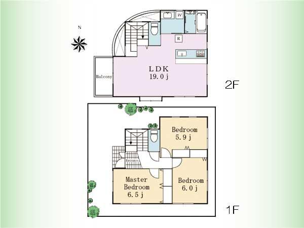 Floor plan. 59,900,000 yen, 3LDK, Land area 88.09 sq m , Building area 87.35 sq m floor plan