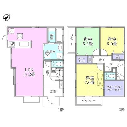 Floor plan. 3LDK + Attic with storage of building area 87.37 sq m!