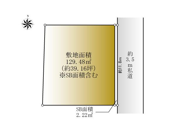 Compartment figure. Land price 100 million 9.6 million yen, Land area 129.48 sq m compartment view