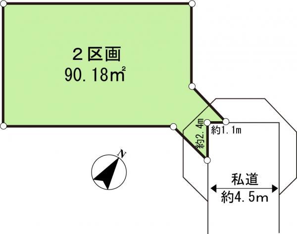 Compartment figure. Land price 45,500,000 yen, Land area 90.18 sq m