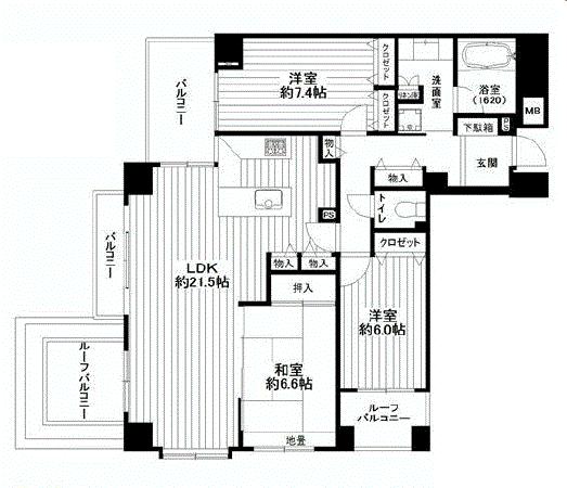 Floor plan. 3LDK, Price 45,800,000 yen, Occupied area 94.37 sq m , Balcony area 10.15 sq m large 3LDK