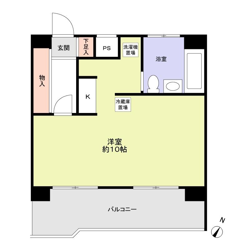 Floor plan. 1K, Price 14.9 million yen, Occupied area 30.74 sq m , Balcony area 7.3 sq m