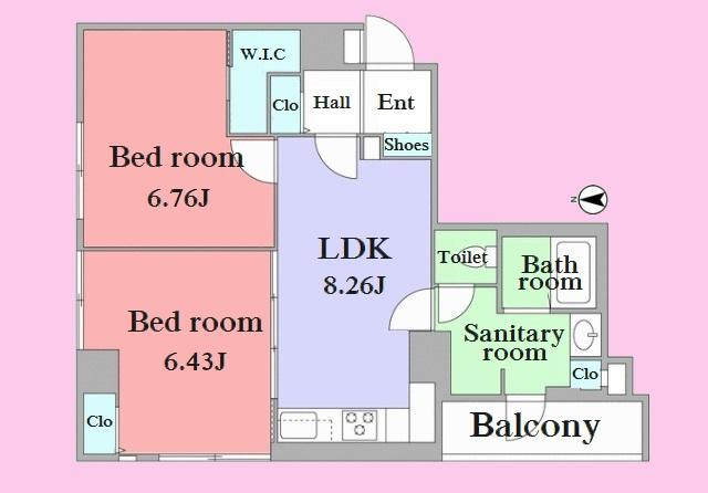 Floor plan. 2LDK, Price 25,900,000 yen, Occupied area 53.31 sq m , Balcony area 3.03 sq m