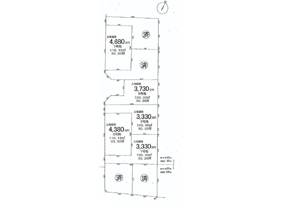 Compartment figure. Land price 33,300,000 yen, Land area 100 sq m