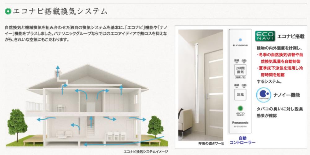 Construction ・ Construction method ・ specification. It is a unique ventilation system which is a combination of natural ventilation and mechanical ventilation. 