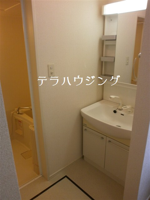 Washroom. There and glad independent wash basin