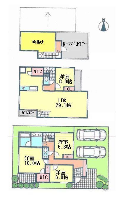 Compartment view + building plan example. Building plan example (C compartment totaling 40.22 million yen) 4LDK, Land price 118 million yen, Land area 140.04 sq m , Building price 22,220,000 yen, Building area 139.93 sq m