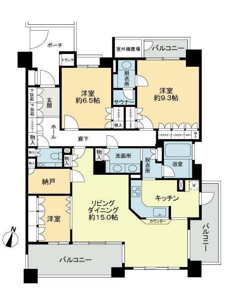 Floor plan. 3LDK + S (storeroom), Price 69,800,000 yen, Footprint 107.94 sq m , Balcony area 20.14 sq m Floor