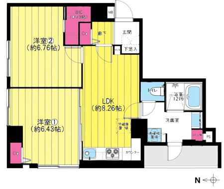Floor plan. 2LDK, Price 25,900,000 yen, Occupied area 53.31 sq m , Balcony area 3.03 sq m