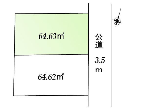 Compartment figure. Land price 52,700,000 yen, Land area 64.63 sq m