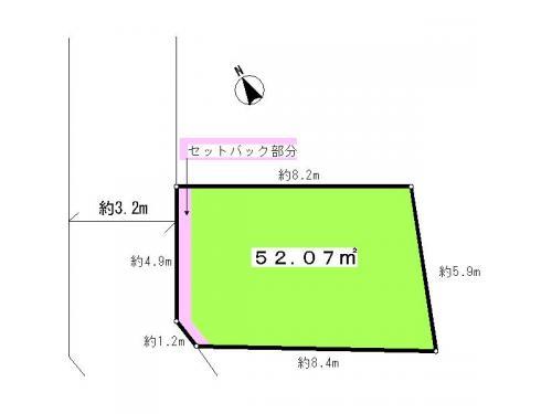 Compartment figure. Land price 34,700,000 yen, Land area 52.07 sq m