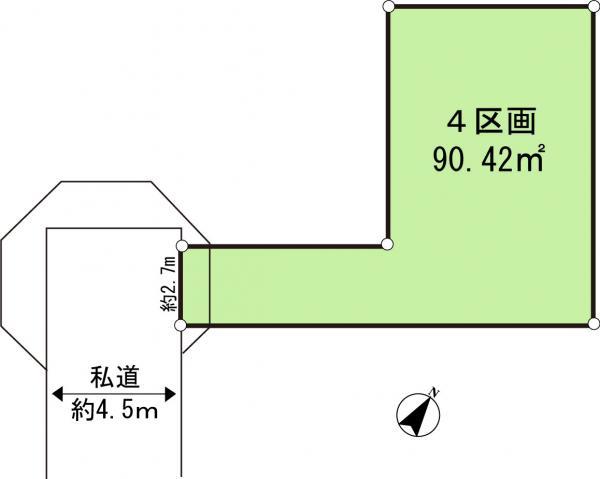 Compartment figure. Land price 43.2 million yen, Land area 90.43 sq m