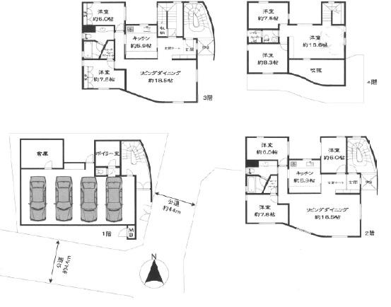 Floor plan. 230 million yen, 8LLDDKK, Land area 162.71 sq m , Building area 364.73 sq m