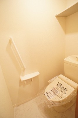 Toilet. Loose wide toilet space, There is also a top storage!