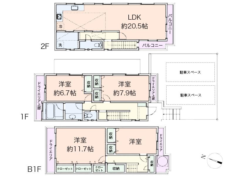 Floor plan. 72,800,000 yen, 4LDK, Land area 120.92 sq m , Building area 133.48 sq m floor plan
