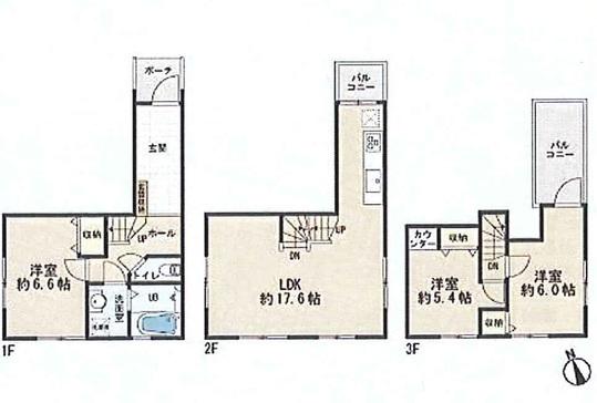 Floor plan. 55 million yen, 3LDK, Land area 64.16 sq m , Building area 82.96 sq m floor plan ※ Not a survey map