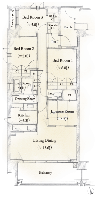 Floor: 4LDK + WIC, the occupied area: 85.65 sq m, Price: TBD