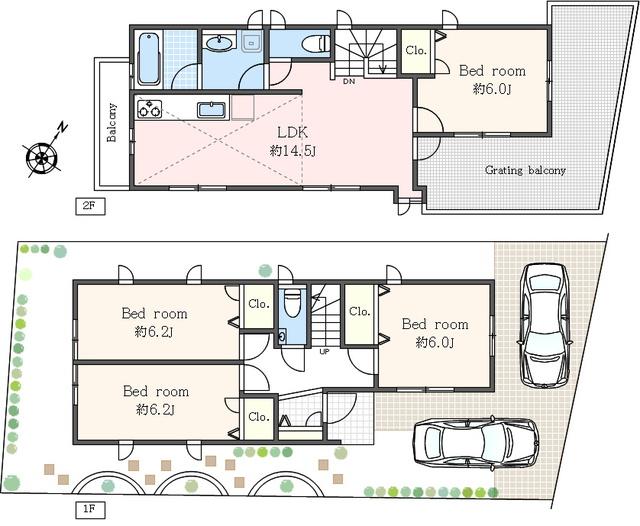 Floor plan. 72,400,000 yen, 4LDK, Land area 104.67 sq m , If the building area 89.09 sq m some local differences we will assume the current state BASIS.